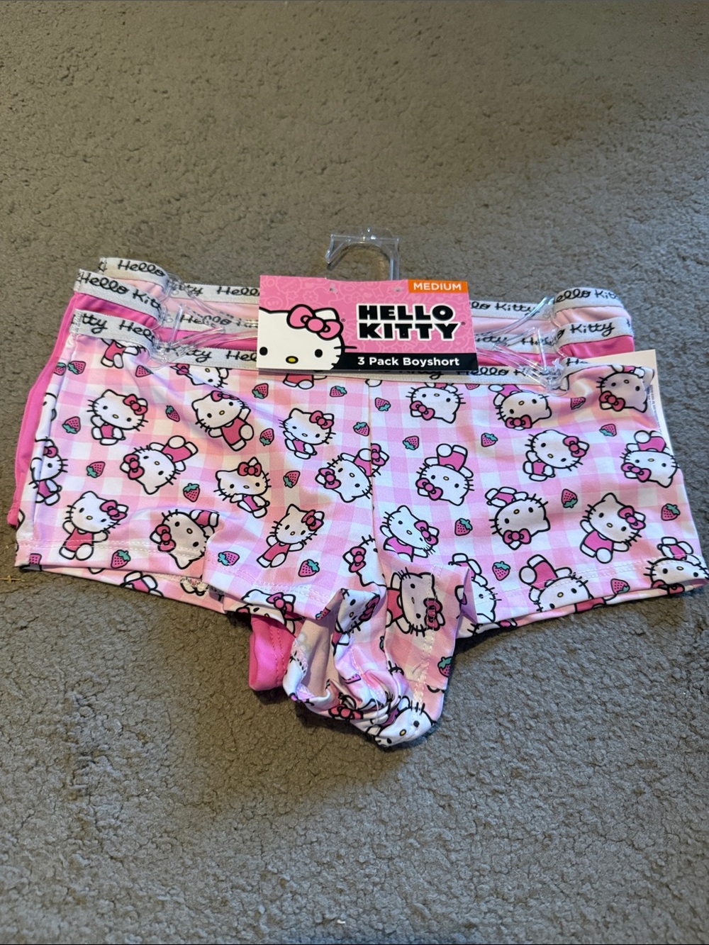 Hello Kitty Pink Printed Boyshorts 3-Pack